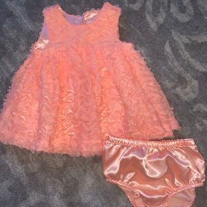 Baby Cat & Jack coral pink dress with bloomers
